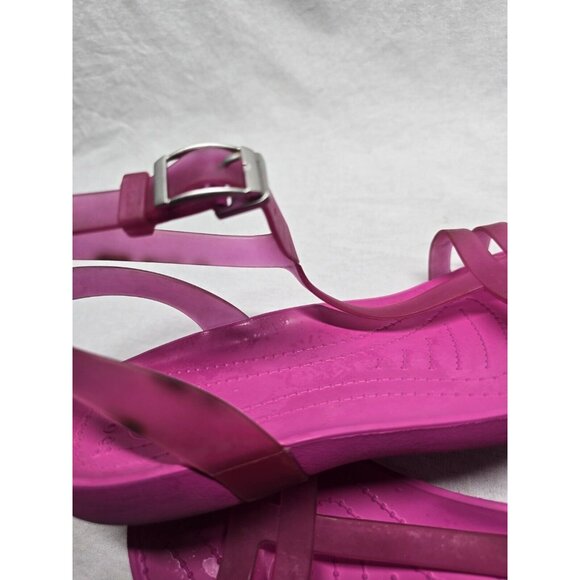 Crocs Women's Really Sexi Ankle Strap Strappy Sandals Fuchsia Pink Sz 7- Flawed - Picture 11 of 15